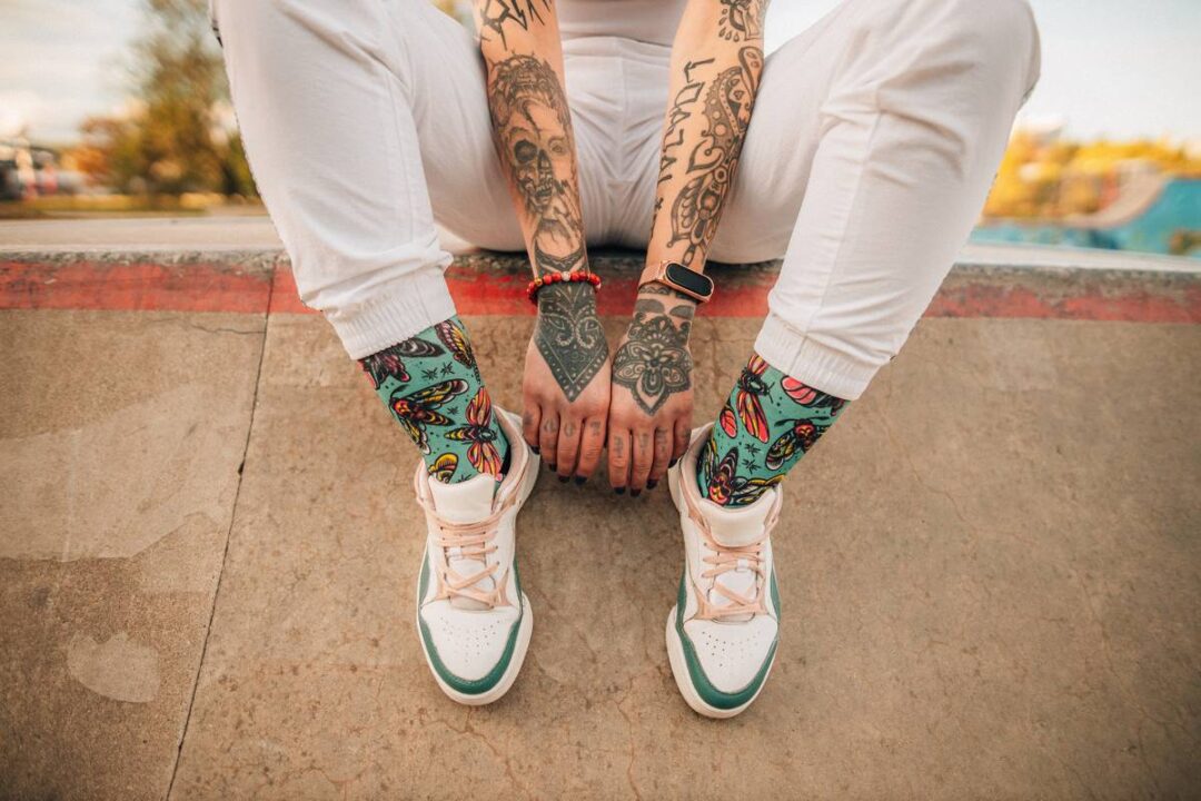 Kenjistudio - Lifestyle produkt - barevné ponožky - skatepark Jihlava